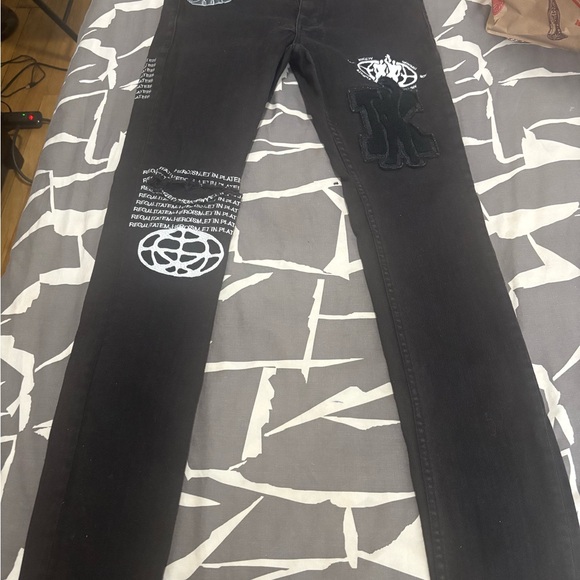 Ksubi Black Skinny Jeans with Graphic Details